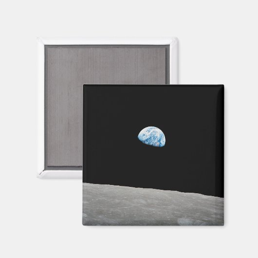 Die Erde erhebt sich über dem Mondlicht. Magnet (Vorderseite/Rückseite)