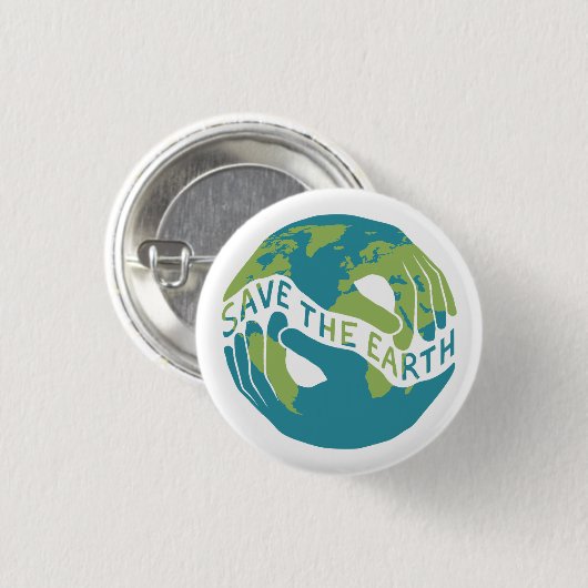 Die Erde gerettet Button (Vorne & Hinten)