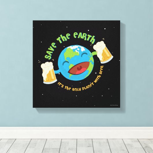 Die Erde gerettet Leinwanddruck (Insitu (Holzboden))