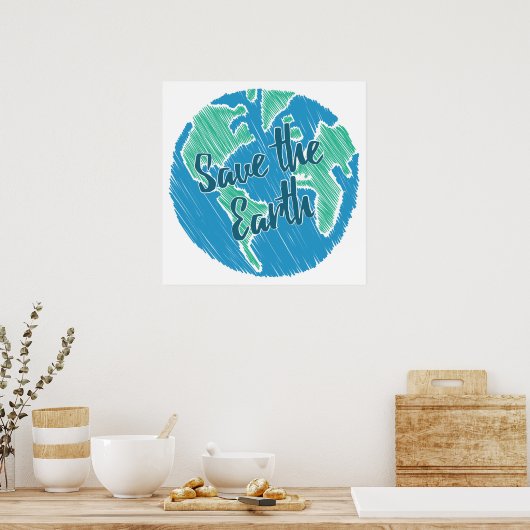 Die Erde gerettet Poster (Küche)