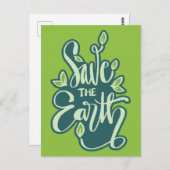 Die Erde gerettet Postkarte (Vorne/Hinten)