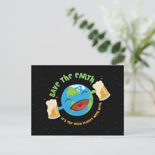 Die Erde gerettet Postkarte (Stehend Vorderseite)