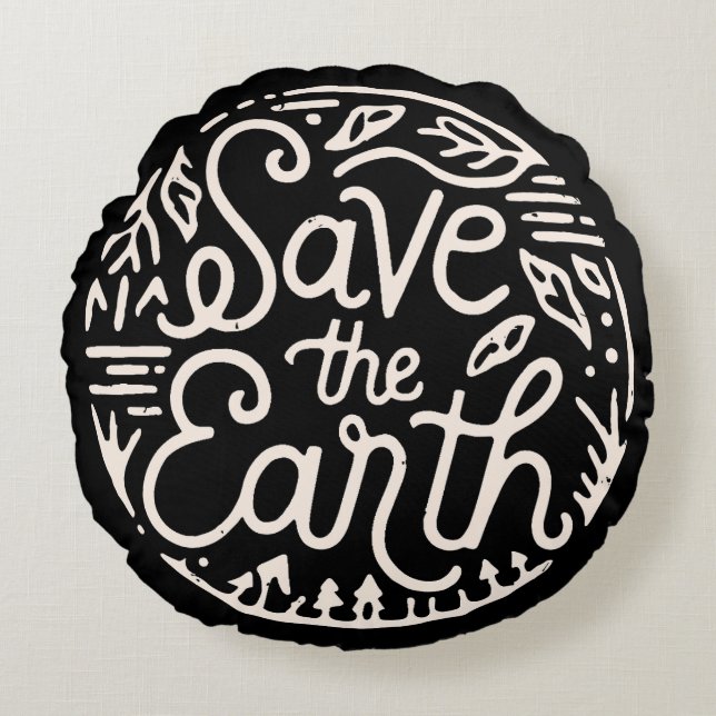 Die Erde gerettet Rundes Kissen (Vorderseite)