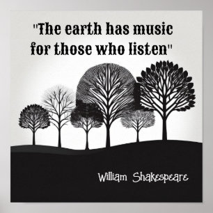 Die Erde hat Musik William Shakespeare Poster