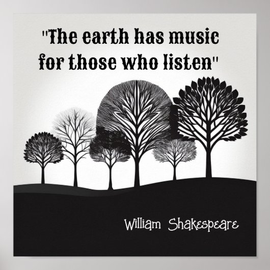 Die Erde hat Musik William Shakespeare Poster (Vorne)