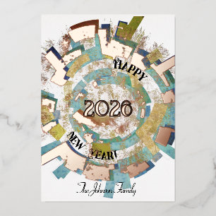 Die Erde im Jahr 2026 abstrakt glückliche neue Jah Folieneinladung