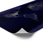 die Erde in der Nacht Poster (Ecke)