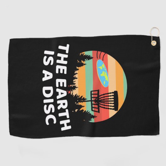 Die Erde ist ein Plattengolf Golfhandtuch (Horizontal)