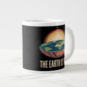 Die Erde ist eine flache humorvolle Theorie Jumbo-Tasse (Vorderseite Rechts)