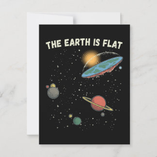 Die Erde ist eine flache humorvolle Theorie Postkarte