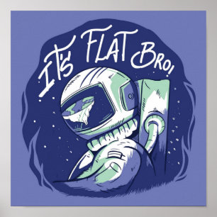 Die Erde ist flach Theorie Funny Outer Space Poster