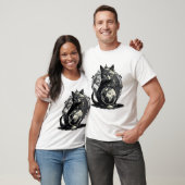 Die Erde , Katze Gotische Kunst T-Shirt (Unisex)