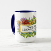 Die Erde lacht in Blume 15 oz Tasse (Vorderseite Links)