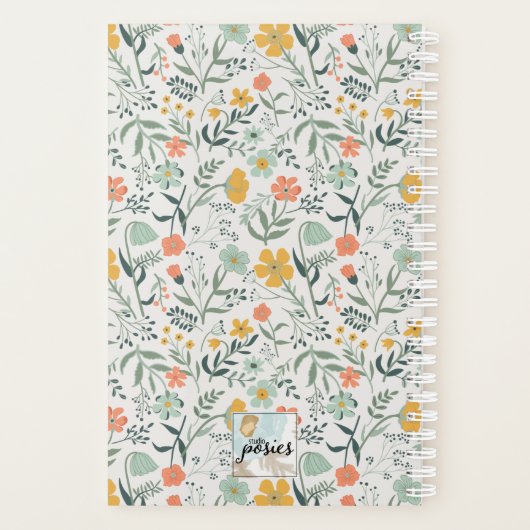 Die Erde lacht in Blume botanisches Muster Planer (Rückseite)