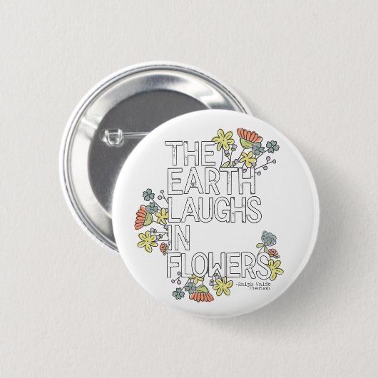 Die Erde lacht in Blume Button (Vorne & Hinten)
