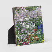 Die Erde lacht in Blume Zitat von Blumen Fotoplatte (Vorderseite)