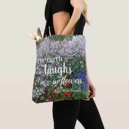 Die Erde lacht in Blume Zitat von Blumen Tasche
