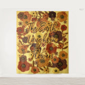 Die Erde lacht in extra großen Blume Wandteppich (Vorderseite)