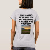 Die Erde lehrt uns die Kunst der Wertschätzung T-Shirt (Rückseite)