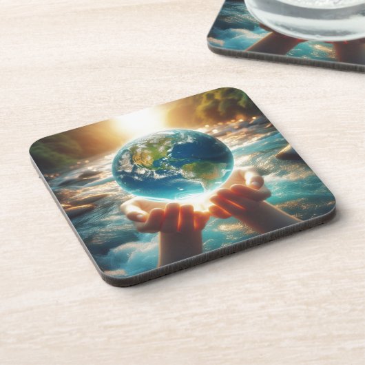 DIE ERDE LIEGT IN UNSEREM HANDEL GETRÄNKEUNTERSETZER (Linke Seite)