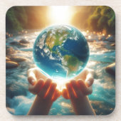 DIE ERDE LIEGT IN UNSEREM HANDEL GETRÄNKEUNTERSETZER (Vorderseite)