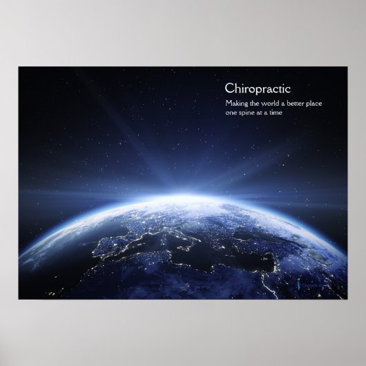 Die Erde mit den Lichtern Europas Chiropraktisches Poster (Vorne)