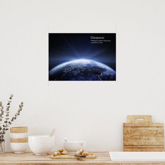 Die Erde mit den Lichtern Europas Chiropraktisches Poster (Küche)