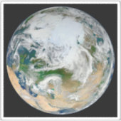 Die Erde mit der Arktis, Europa und Asien. Aufkleber (Vorderseite)