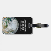 Die Erde mit der Arktis, Europa und Asien. Gepäckanhänger (Rückseite horizontal)