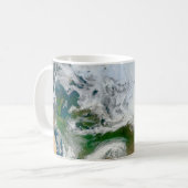 Die Erde mit der Arktis, Europa und Asien. Kaffeetasse (Vorderseite Links)