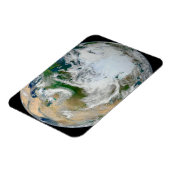 Die Erde mit der Arktis, Europa und Asien. Magnet (Linke Seite)