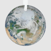 Die Erde mit der Arktis, Europa und Asien. Ornament (Rückseite)