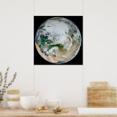 Die Erde mit der Arktis, Europa und Asien. Poster (Küche)