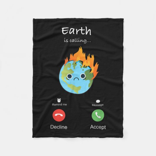 Die Erde nennt den Klimawandel als Klimaschutz Fleecedecke (Vorderseite)