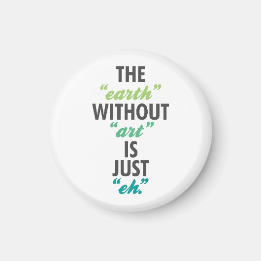 Die Erde ohne Kunst ist einfach jeder. Magnet (Vorne)