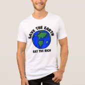 Die Erde rette die Reichen | Bold Earth Activist Tri-Blend Shirt (Vorderseite)