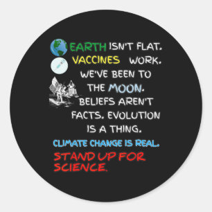 Die Erde steht nicht flach für Science Real Earth Runder Aufkleber