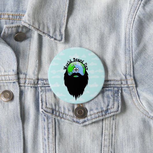 Die Erde trägt einen Bartknopf Button (Beispiel)