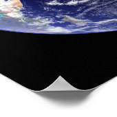 Die Erde und der Mond aus dem All Poster (Ecke)