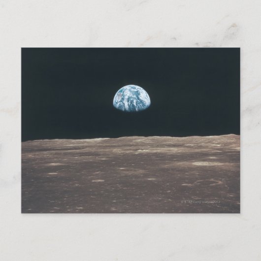 Die Erde vom Mond aus gesehen Postkarte (Vorderseite)