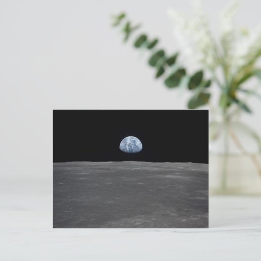 Die Erde vom Mond Postkarte (Stehend Vorderseite)