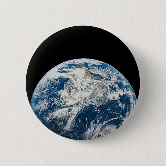 Die Erde wurde aus dem Aollo 8 Raumfahrzeug genomm Button (Vorderseite)
