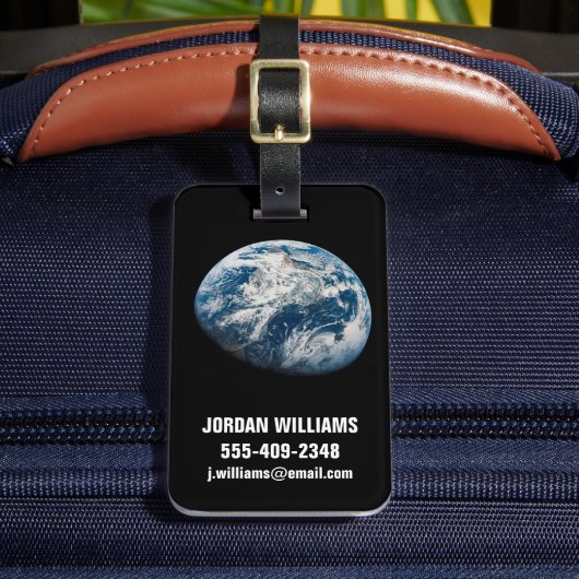 Die Erde wurde aus dem Aollo 8 Raumfahrzeug genomm Gepäckanhänger (Vorderseite Insitu 2)