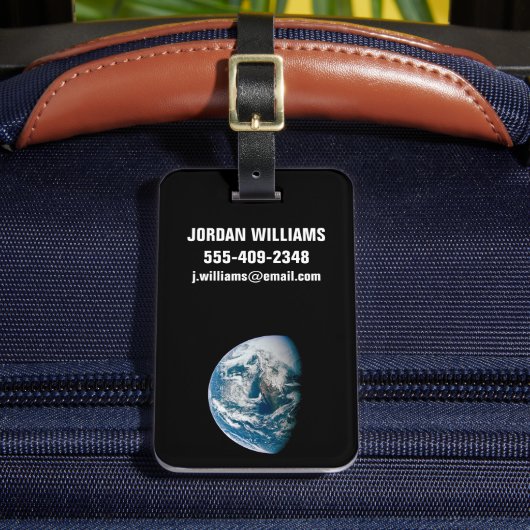 Die Erde wurde aus dem Apollo 13 Raumfahrzeug geno Gepäckanhänger (Vorderseite Insitu 2)