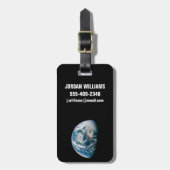 Die Erde wurde aus dem Apollo 13 Raumfahrzeug geno Gepäckanhänger (Vorderseite vertikal)