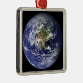 Die Erde zeigt die Western-Hemisphäre Silbernes Ornament (Rechts)