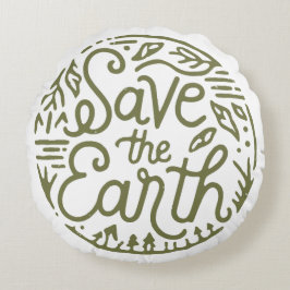 Die erdgrüne Ästhetik gerettet Rundes Kissen