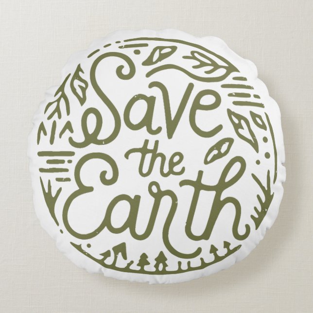Die erdgrüne Ästhetik gerettet Rundes Kissen (Vorderseite)