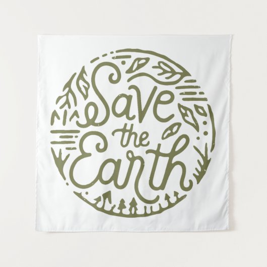 Die erdgrüne Ästhetik gerettet Wandteppich (Vorderseite)