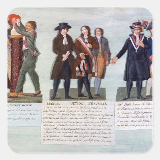 Die Erfindung des Red Hat, Manuel, Petion Quadratischer Aufkleber (Vorderseite)